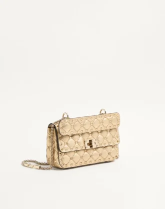 Valentino Garavani Rockstud Spike Küçük Lamine Nappa Çanta