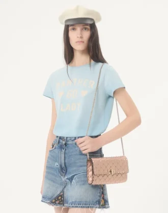 Valentino Garavani Rockstud Spike Omuz Çantası, Lamine Nappa Deri