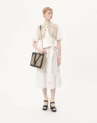 Valentino Garavani Viva Superstar Orta Boy Python Alışveriş Çantası