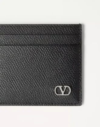 Valentino Garavani Vlogo Signature Kartlık, Grainy Calfskin