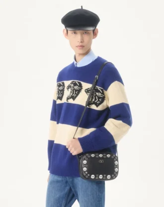 Valentino Jakarlı Panter Desenli Yün Kazak