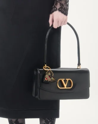 VG Coeur De Chat Anahtarlık ile Çanta Charm, Nappa Deri, Boncuklar ve Kristaller