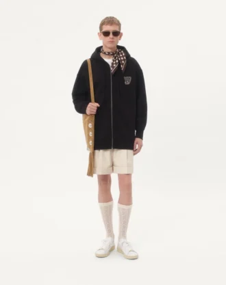 VG Yamalı Pamuklu Kapüşonlu Sweatshirt