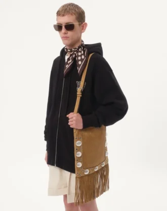 VG Yamalı Pamuklu Kapüşonlu Sweatshirt