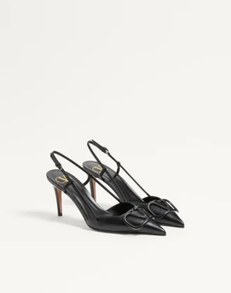 Vlogo Signature Dana Derisi Slingback Topuklu Ayakkabı 80 Mm / 3,15 İnç.