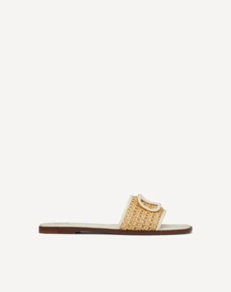 Vlogo Signature Dokuma Rafya Slayt Sandal 80Mm