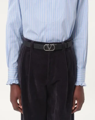 Vlogo Signature Çift Taraflı Parlak Dana Derisi Kemer 30 Mm