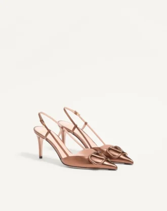 Vlogo Signature Slingback Pump In Laminated Nappa Leather 80Mm