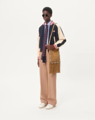 Vlogo ve Le Chat De La Maison Yamalı Yün ve Pamuk Bomber Ceket