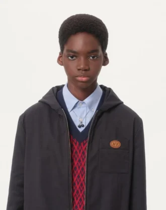 Vlogo Yamalı Naylon Kapüşonlu Ceket